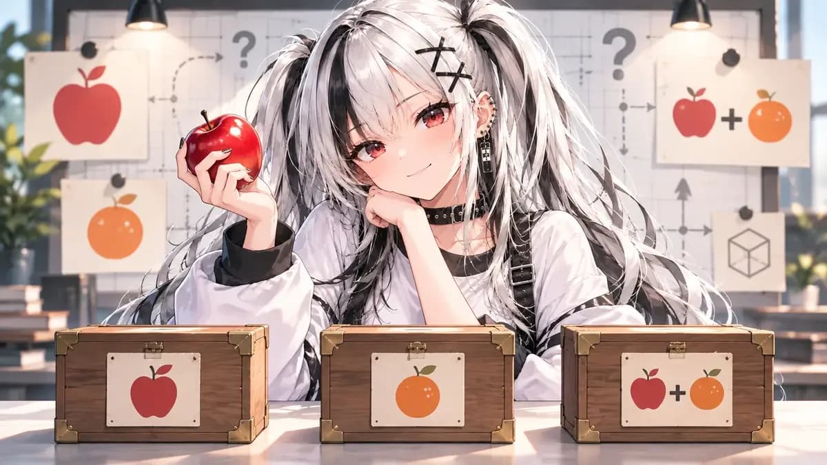 れむ3号のひらめきクイズ第1回｜ラベルが全部まちがった3つの箱