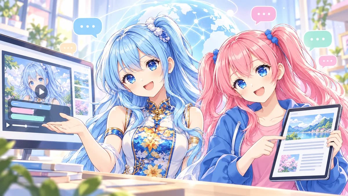 多言語のサービス紹介をバーチャライターで動画と記事にする｜翻訳・音声・監修