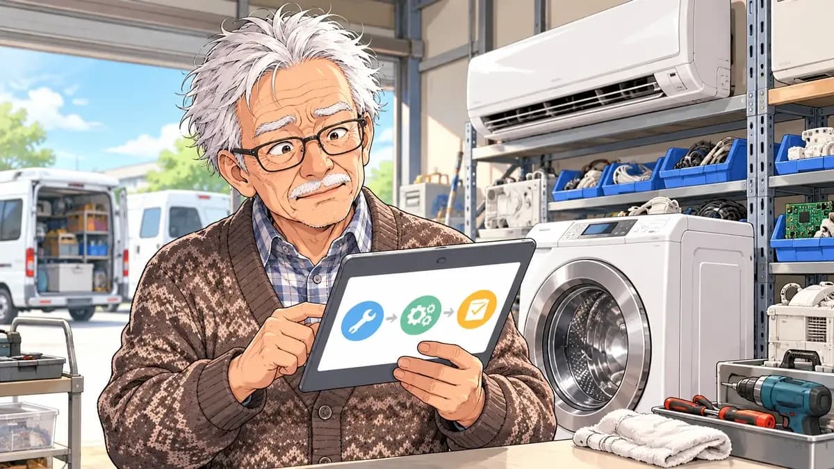 家電修理会社の業務診断|受付・診断・部品・訪問・保証をつなぐ
