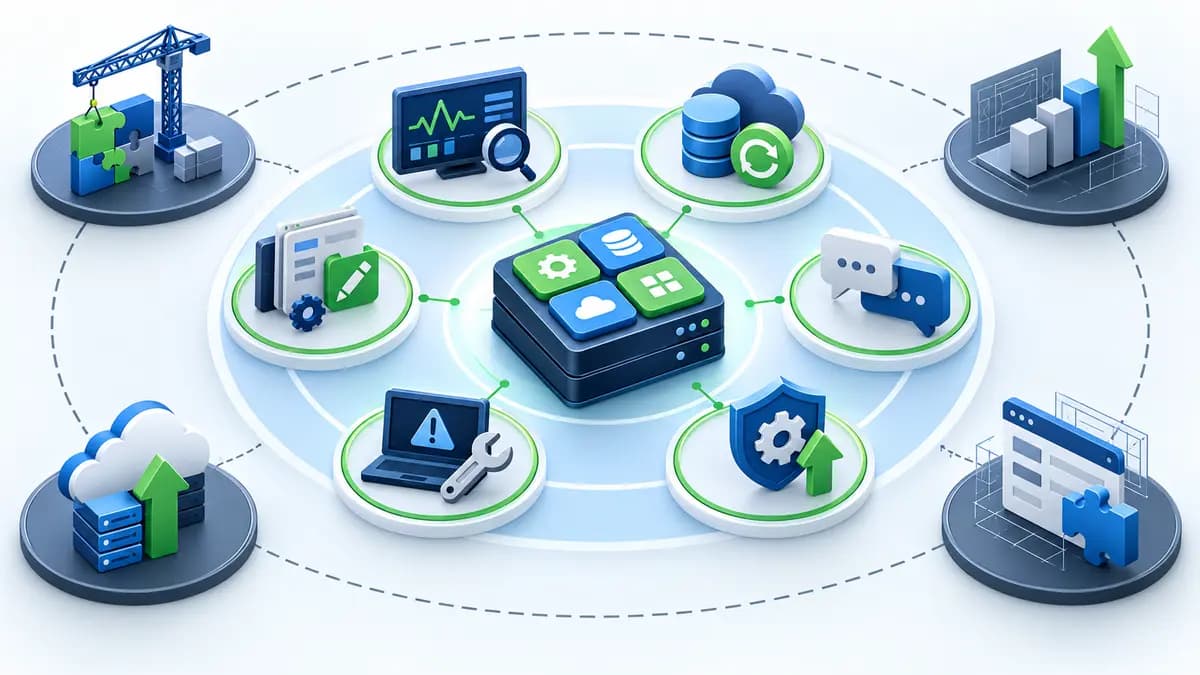 業務システムの運用保守費用に含まれる作業範囲の図解